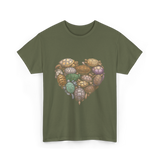 Turtles Heart Ocean Animals T-Shirt - Military Green