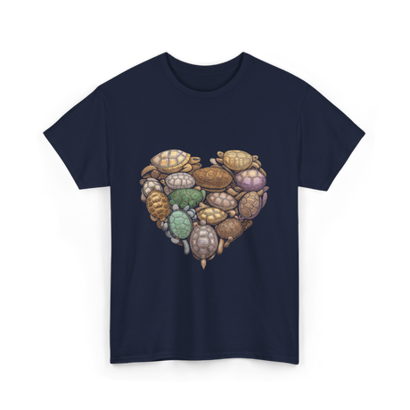 Turtles Heart Ocean Animals T-Shirt - Navy