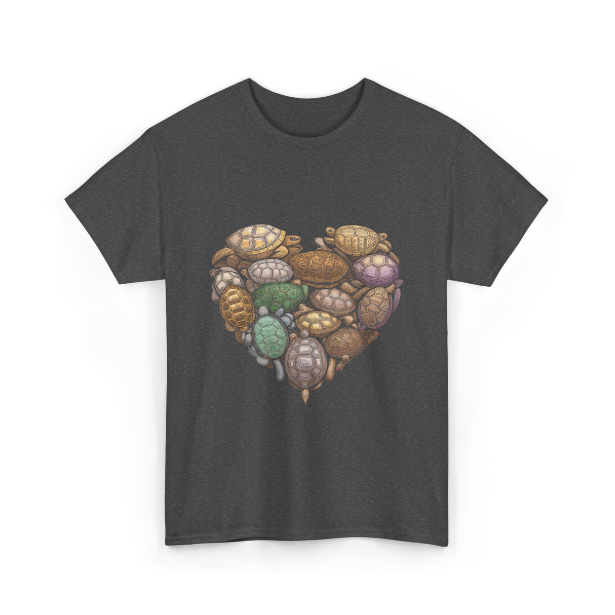 Turtles Heart Ocean Animals T-Shirt - Dark Heather