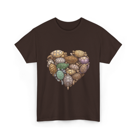 Turtles Heart Ocean Animals T-Shirt - Dark Chocolate