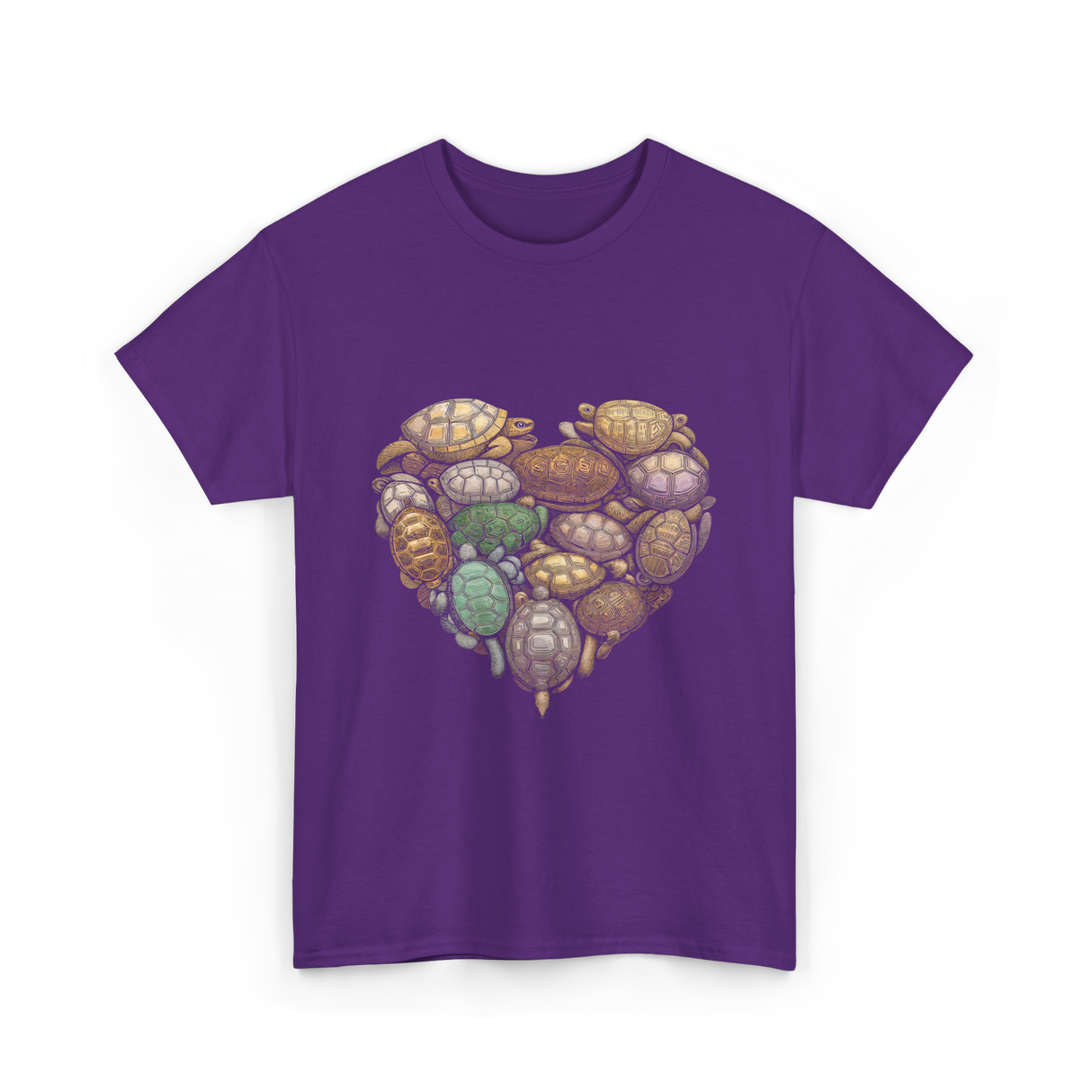 Turtles Heart Ocean Animals T-Shirt - Purple