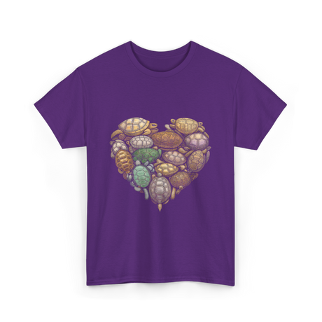 Turtles Heart Ocean Animals T-Shirt - Purple