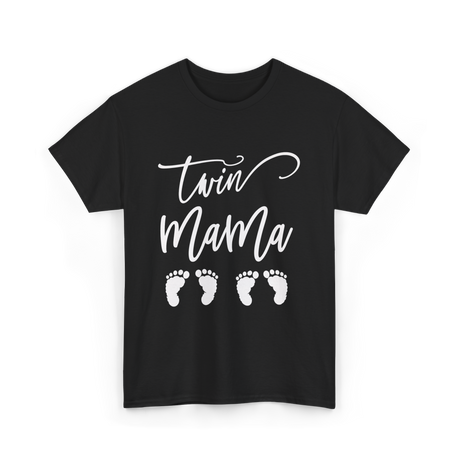 Twin Mama Expecting Twins T-Shirt - Black