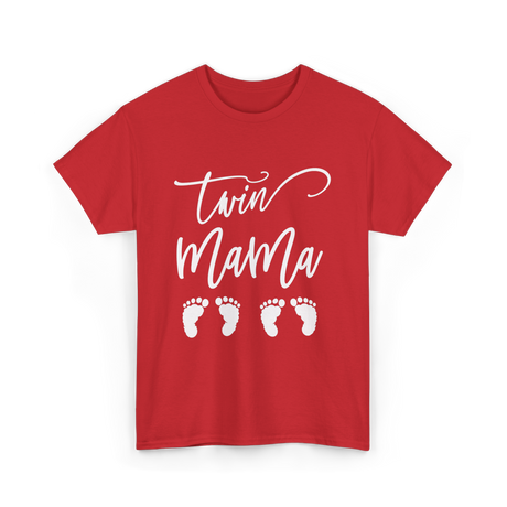 Twin Mama Expecting Twins T-Shirt - Red