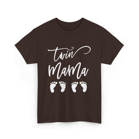 Twin Mama Expecting Twins T-Shirt - Dark Chocolate