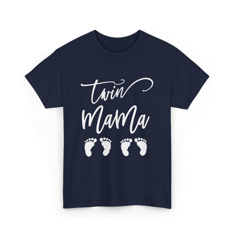 Twin Mama Expecting Twins T-Shirt - Navy