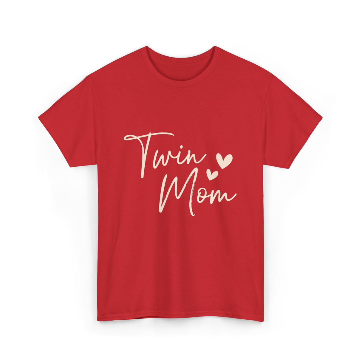 Twin Mom Hearts Mom T-Shirt - Red