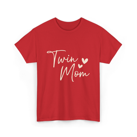 Twin Mom Hearts Mom T-Shirt - Red