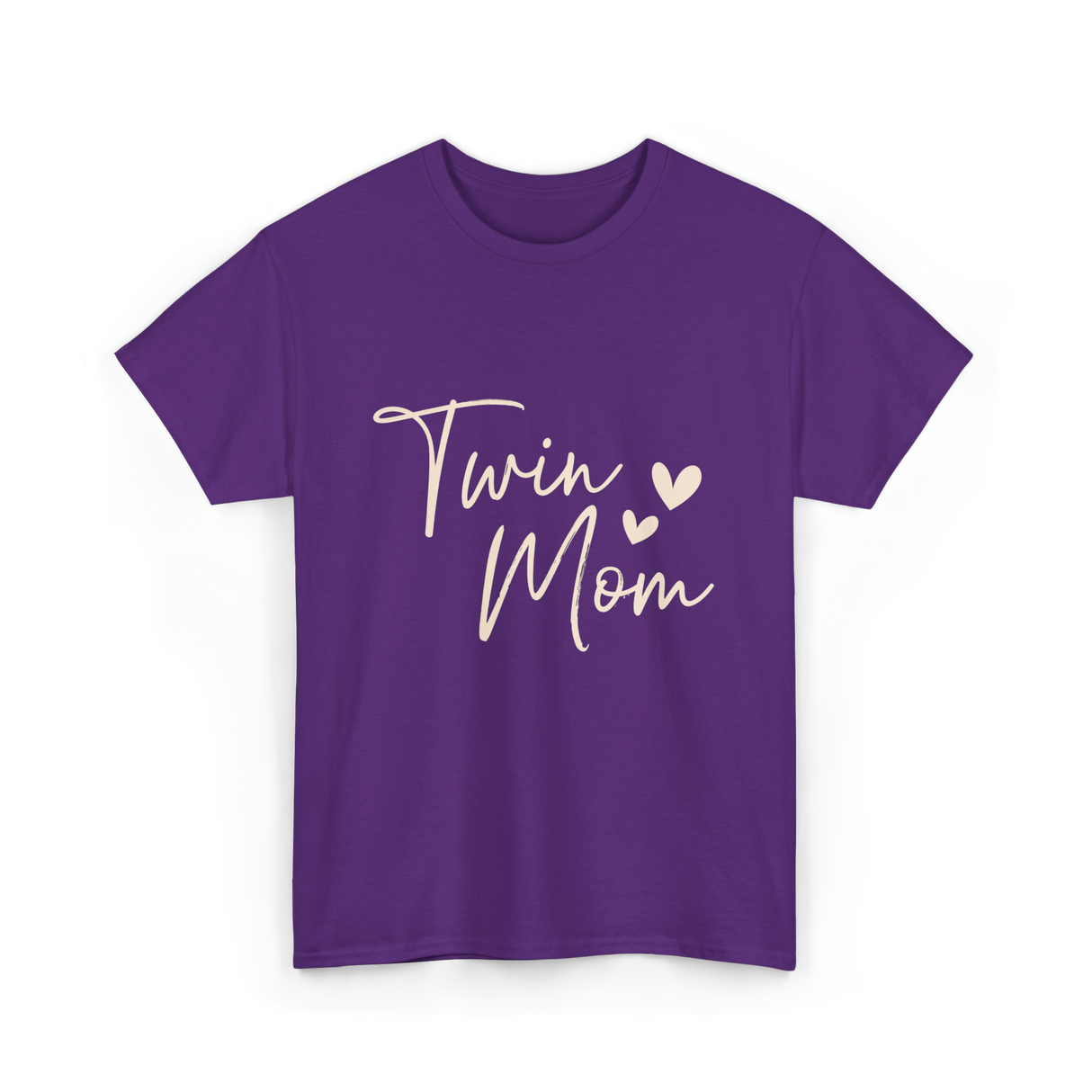 Twin Mom Hearts Mom T-Shirt - Purple