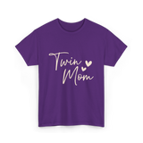 Twin Mom Hearts Mom T-Shirt - Purple