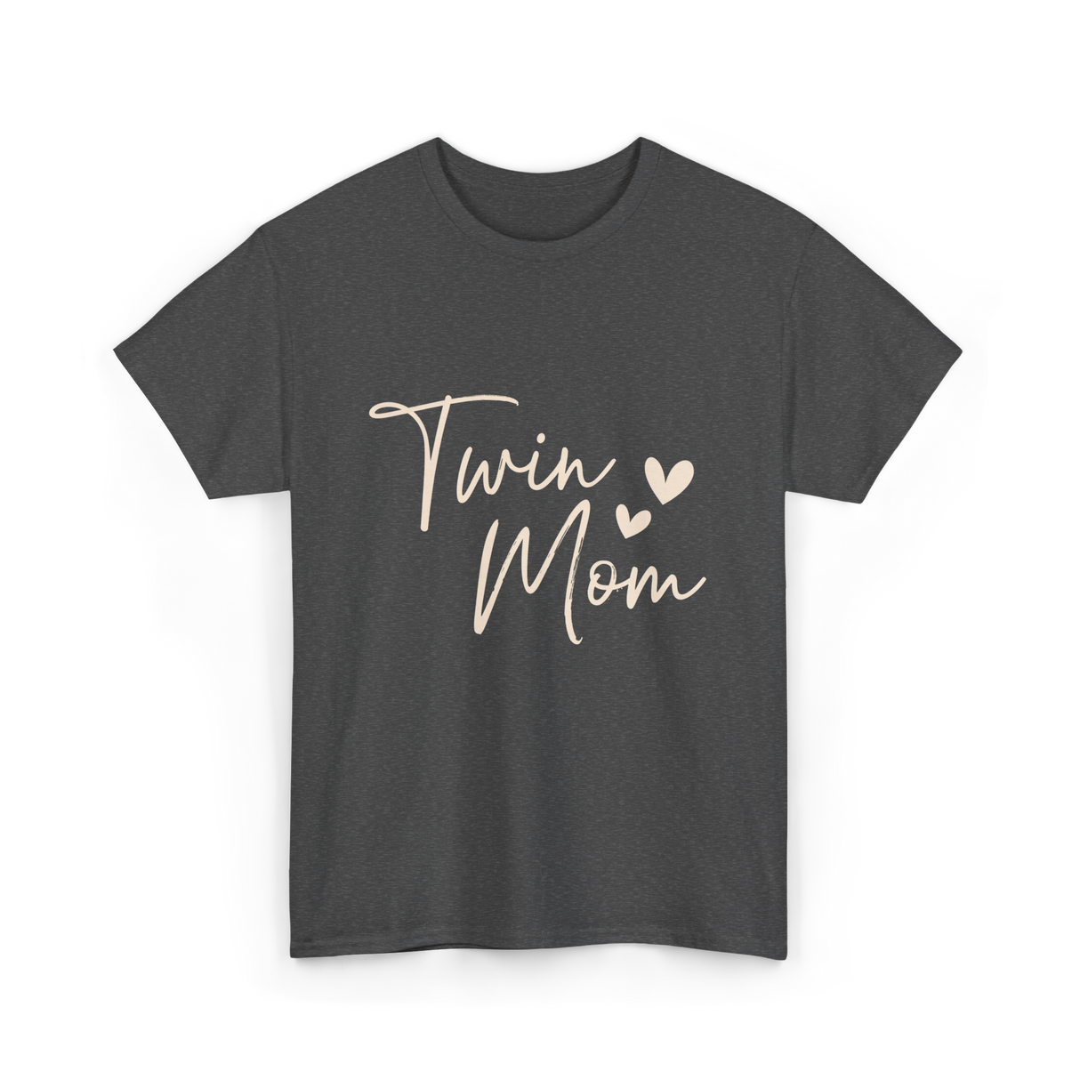 Twin Mom Hearts Mom T-Shirt - Dark Heather