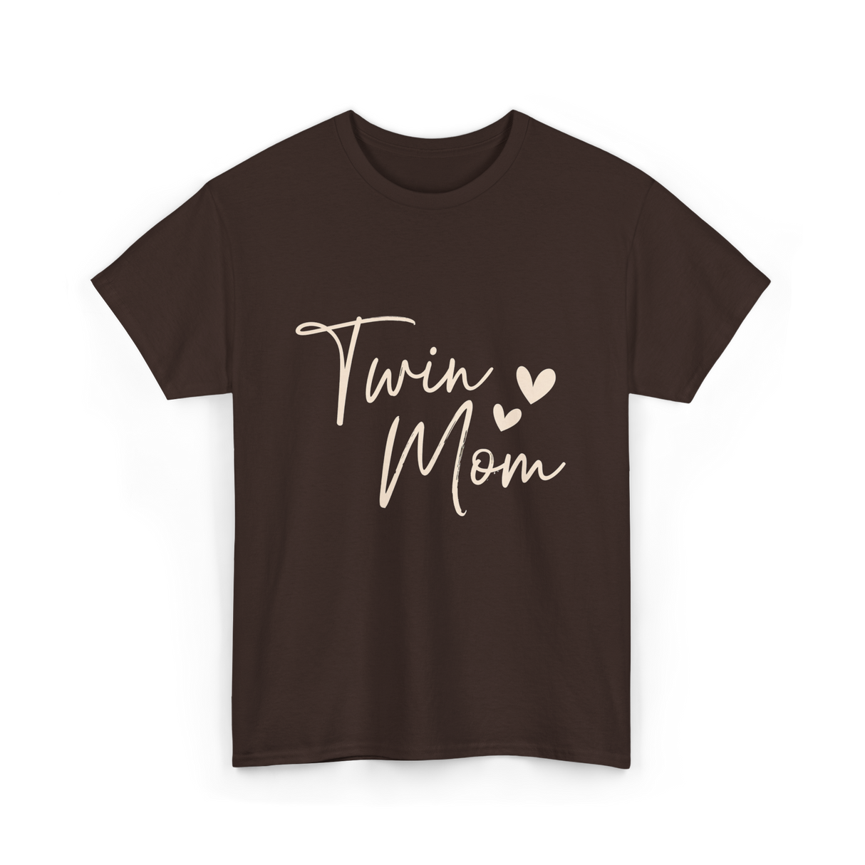 Twin Mom Hearts Mom T-Shirt - Dark Chocolate