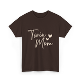 Twin Mom Hearts Mom T-Shirt - Dark Chocolate