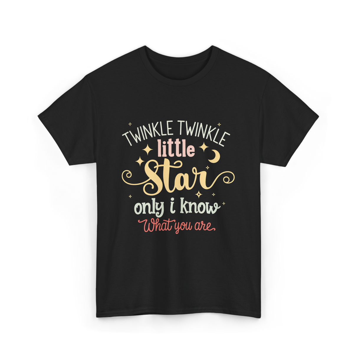 Twinkle Twinkle Little Star Gender Reveal T-Shirt - Black