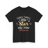 Twinkle Twinkle Little Star Gender Reveal T-Shirt - Black