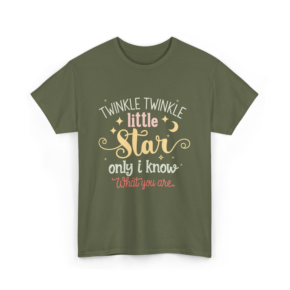 Twinkle Twinkle Little Star Gender Reveal T-Shirt - Military Green