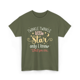 Twinkle Twinkle Little Star Gender Reveal T-Shirt - Military Green