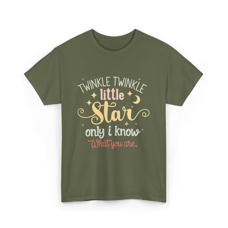 Twinkle Twinkle Little Star Gender Reveal T-Shirt - Military Green