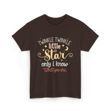 Twinkle Twinkle Little Star Gender Reveal T-Shirt - Dark Chocolate