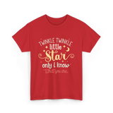 Twinkle Twinkle Little Star Gender Reveal T-Shirt - Red