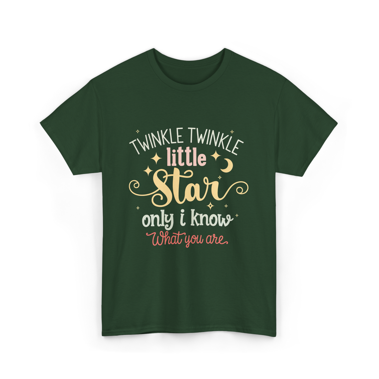 Twinkle Twinkle Little Star Gender Reveal T-Shirt - Forest Green