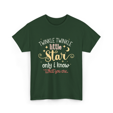 Twinkle Twinkle Little Star Gender Reveal T-Shirt - Forest Green