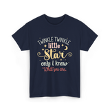 Twinkle Twinkle Little Star Gender Reveal T-Shirt - Navy