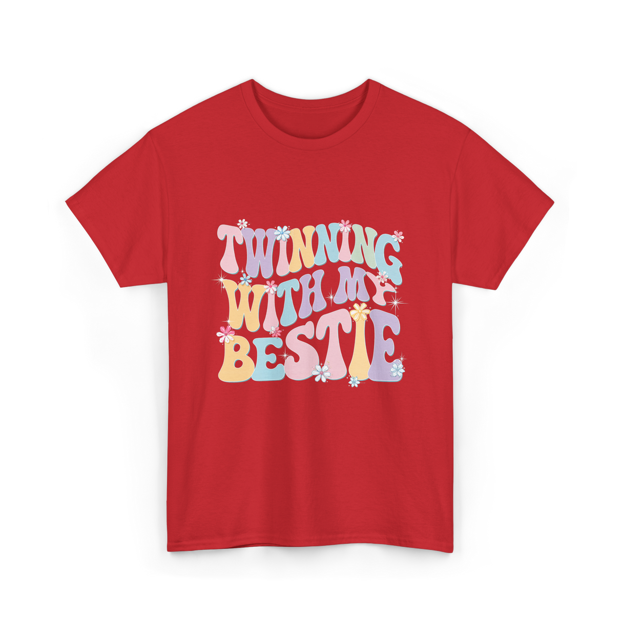 Twinning With My Bestie Friendship T-Shirt - Red