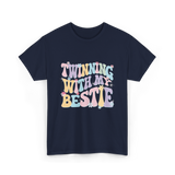 Twinning With My Bestie Friendship T-Shirt - Navy