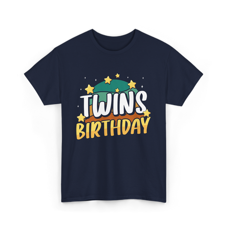 Twins Birthday Celebration Twins T-Shirt - Navy