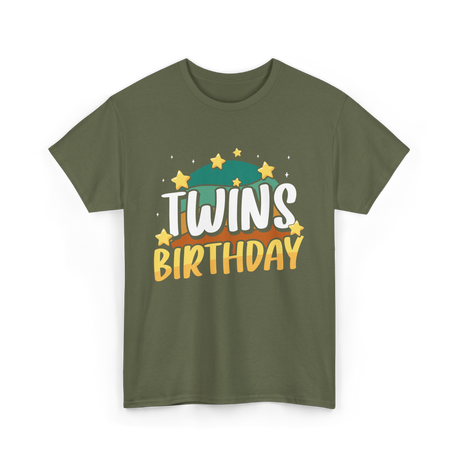 Twins Birthday Celebration Twins T-Shirt - Military Green