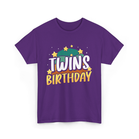 Twins Birthday Celebration Twins T-Shirt - Purple