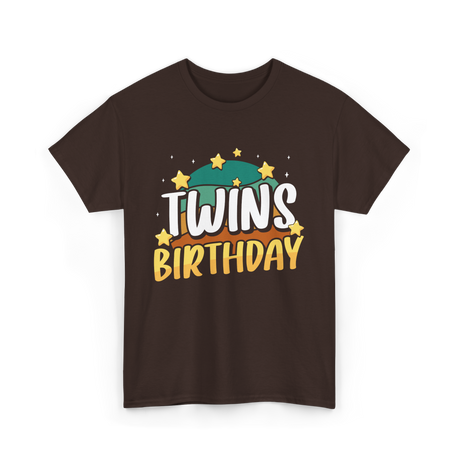 Twins Birthday Celebration Twins T-Shirt - Dark Chocolate