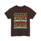 Ugly Christmas Sweaters Sweater T-Shirt - Dark Chocolate