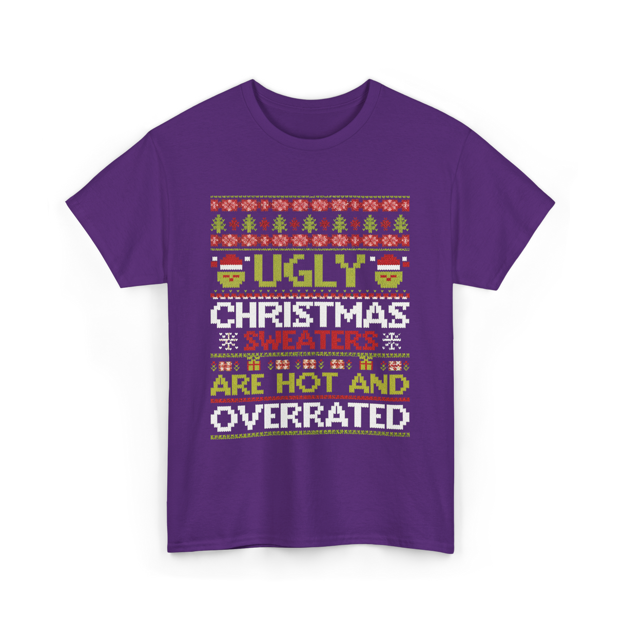 Ugly Christmas Sweaters Sweater T-Shirt - Purple