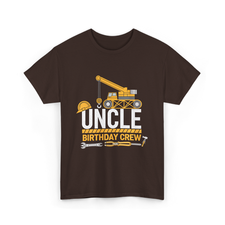 Uncle Birthday Crew Construction T-Shirt - Dark Chocolate