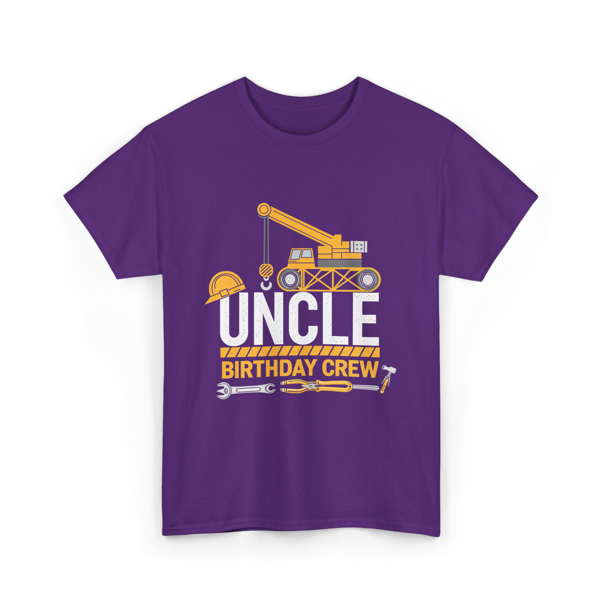 Uncle Birthday Crew Construction T-Shirt - Purple