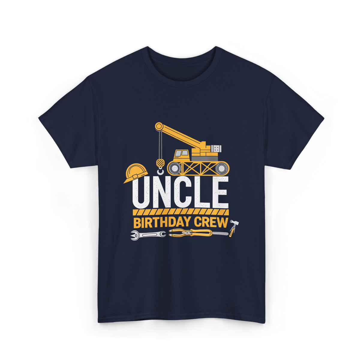 Uncle Birthday Crew Construction T-Shirt - Navy