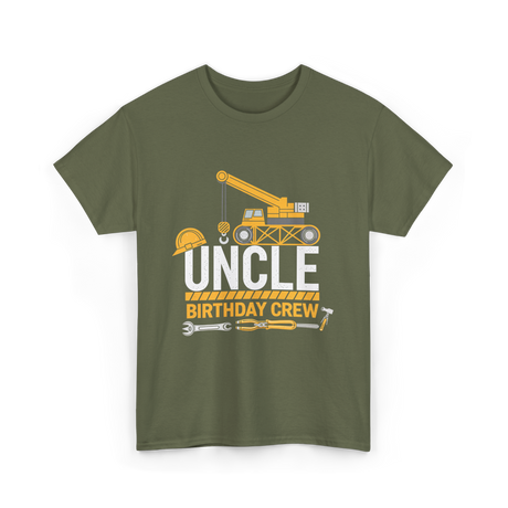 Uncle Birthday Crew Construction T-Shirt - Military Green