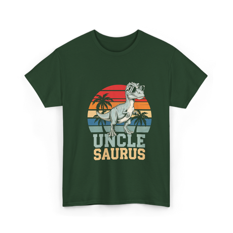 Uncle Saurus Dinosaur Uncle T-Shirt - Forest Green