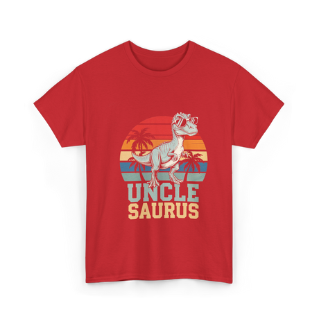 Uncle Saurus Dinosaur Uncle T-Shirt - Red