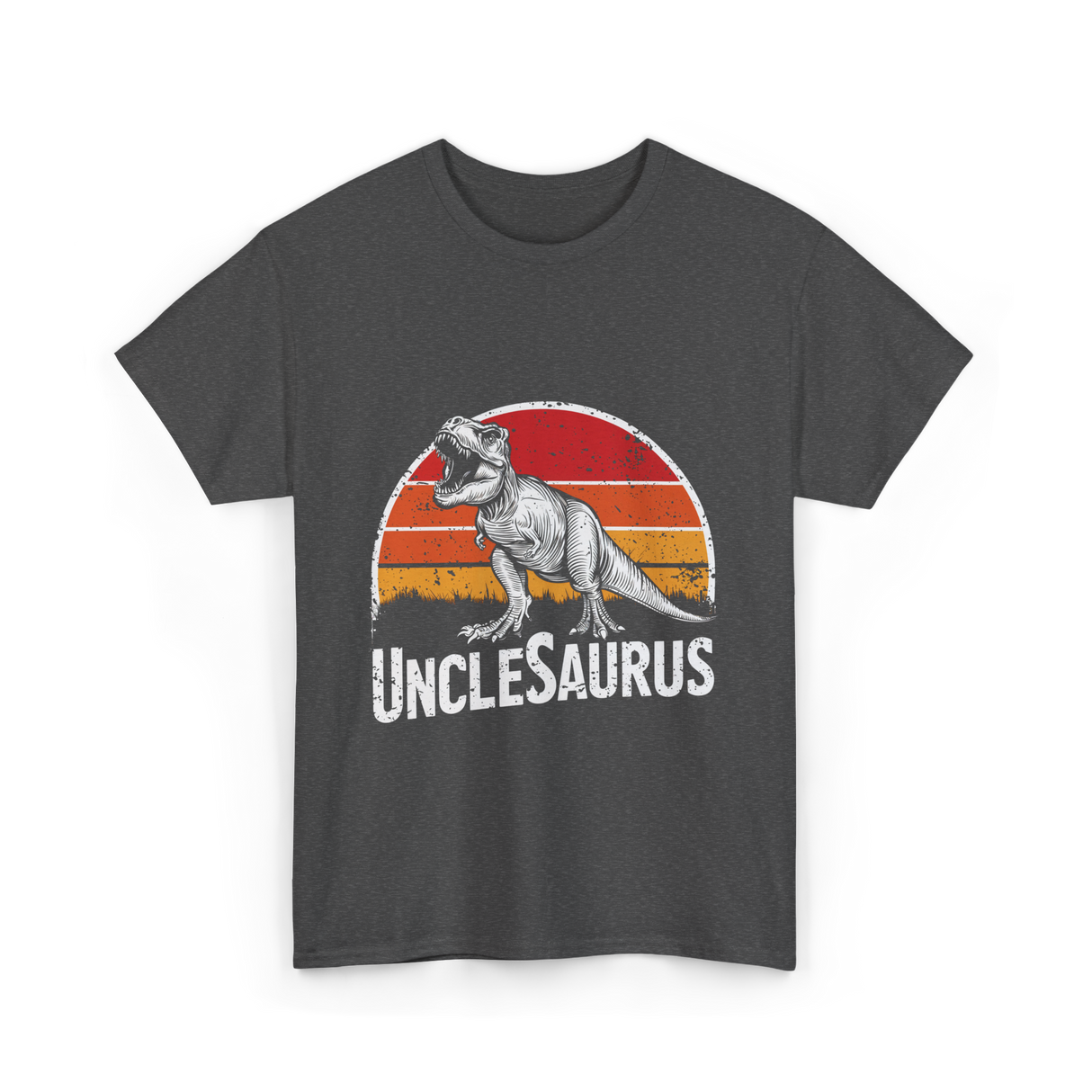 Unclesaurus T Rex Dinosaur T-Shirt - Dark Heather