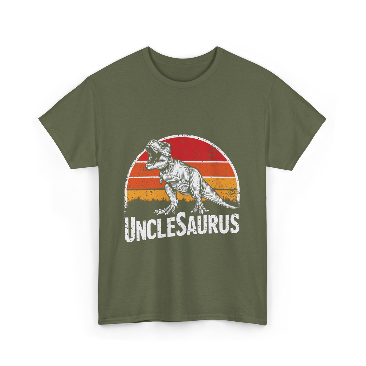 Unclesaurus T Rex Dinosaur T-Shirt - Military Green