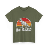 Unclesaurus T Rex Dinosaur T-Shirt - Military Green