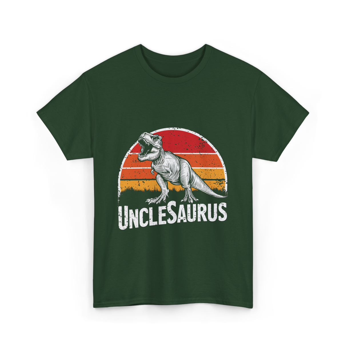 Unclesaurus T Rex Dinosaur T-Shirt - Forest Green