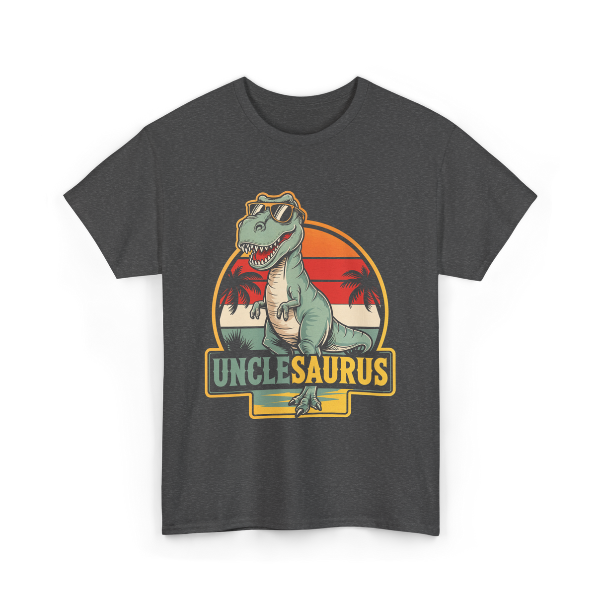 Unclesaurus T Rex Dinosaur Uncle T-Shirt - Dark Heather