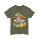 Unclesaurus T Rex Dinosaur Uncle T-Shirt - Military Green