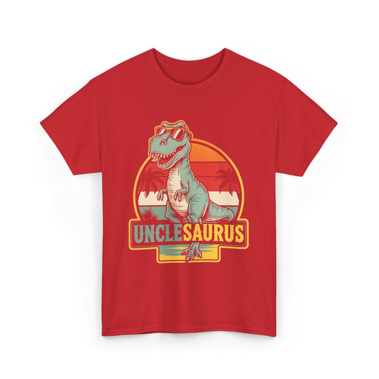 Unclesaurus T Rex Dinosaur Uncle T-Shirt - Red