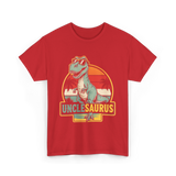 Unclesaurus T Rex Dinosaur Uncle T-Shirt - Red