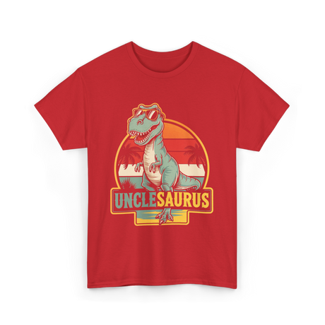 Unclesaurus T Rex Dinosaur Uncle T-Shirt - Red